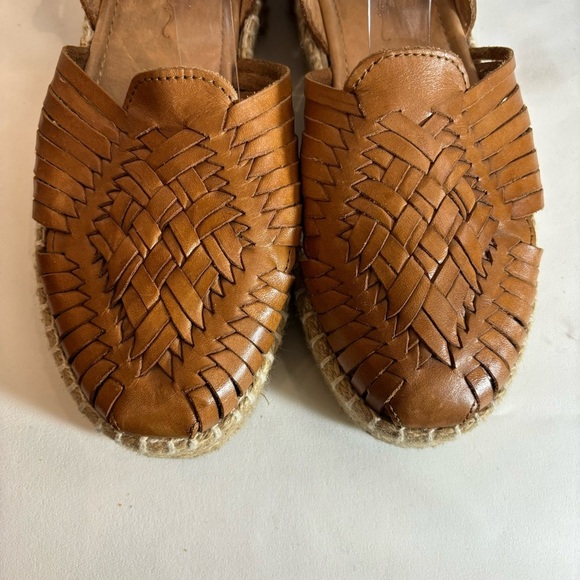 HARMONICA Sz 8.5 Sandals Huarache Fisherman Leather Espadrilles Ankle Strap - Picture 5 of 14